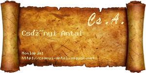 Csányi Antal névjegykártya
