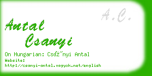 antal csanyi business card